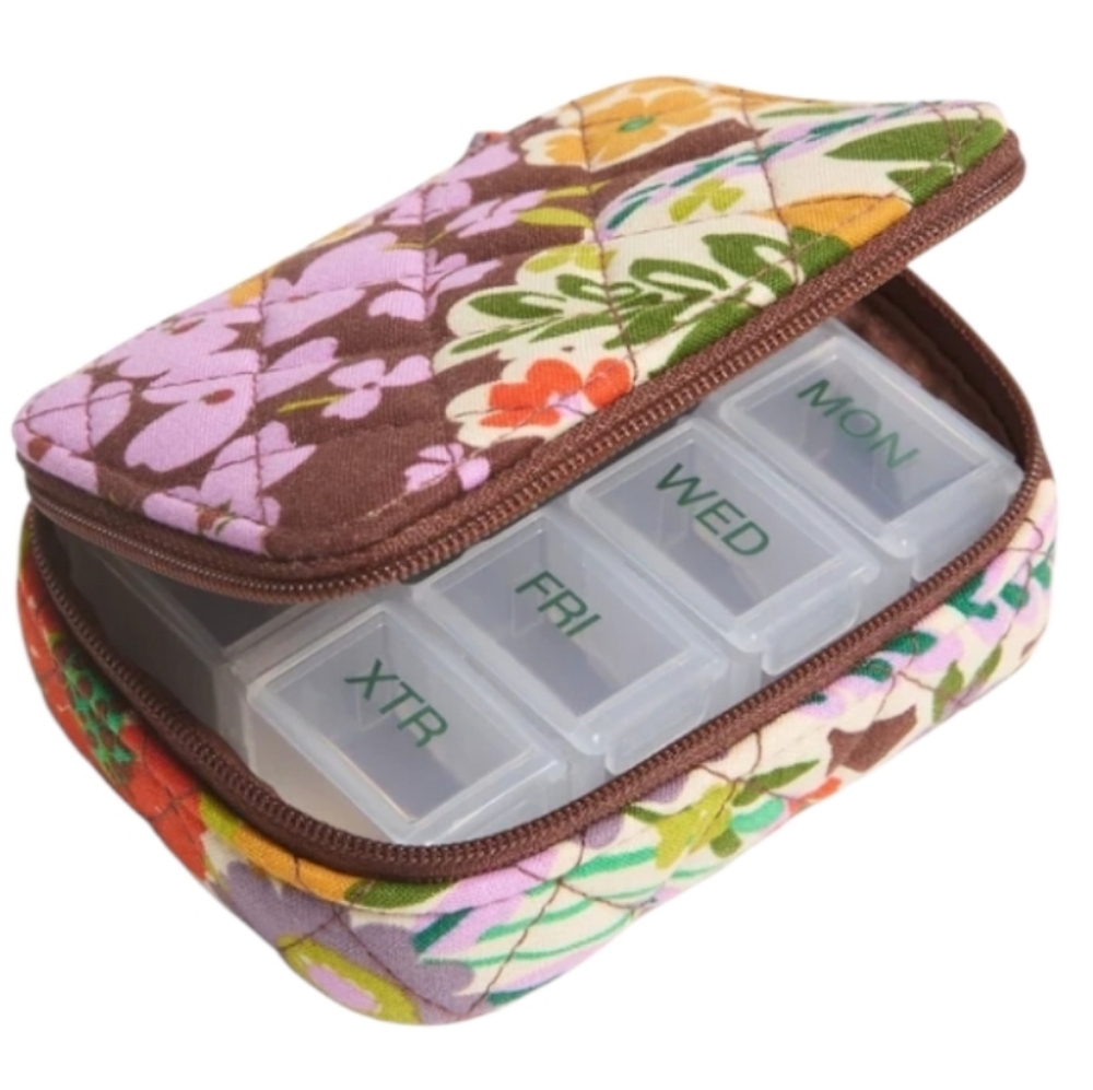 Pill Case Vera Bradley Blue Quilted Evening Garden Print ~NWT